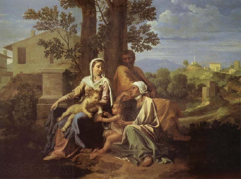 Nicolas Poussin The Sacred Family in a landscape France oil painting art